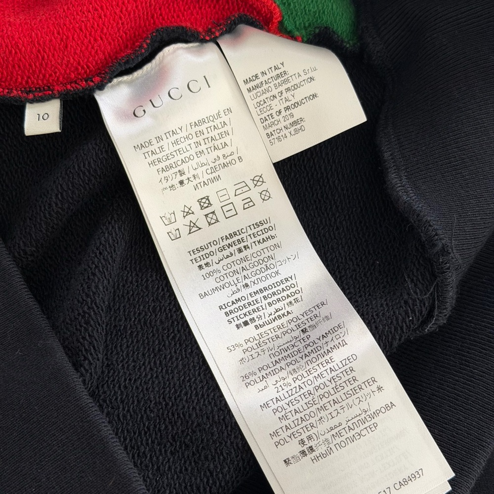New Gucci Kids Black and Multicolor Graphic Sweatshirt sequin space sz 10 - Picture 9 of 11
